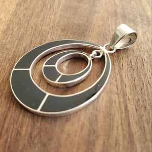 Sterling silver and shell hanging necklace pendant